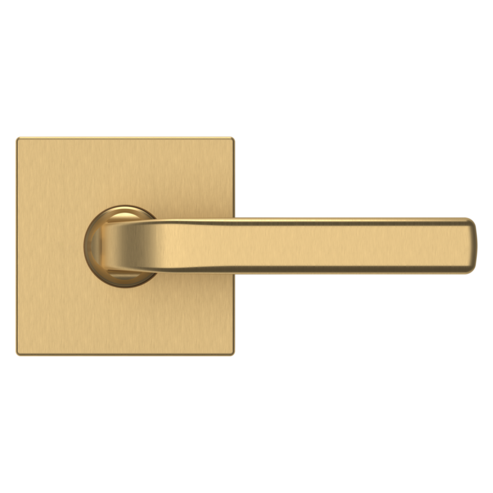Baldwin 5190 Transitional Straight Lever Set with R017 Rose Vintage Brass / Passage / Reversible