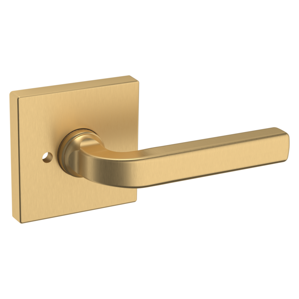 Baldwin 5190 Transitional Straight Lever Set with R017 Rose Vintage Brass / Privacy / Reversible