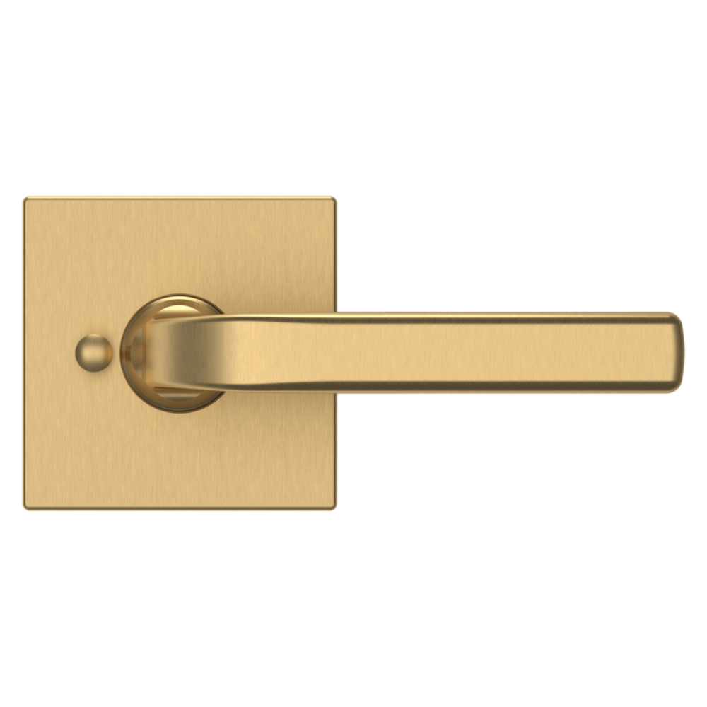 Baldwin 5190 Transitional Straight Lever Set with R017 Rose Vintage Brass / Privacy / Reversible