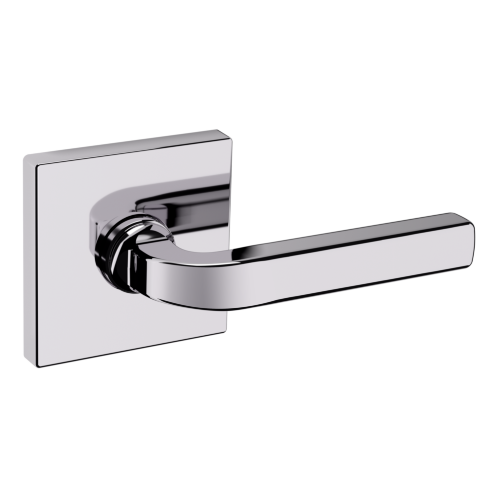 Baldwin 5190 Transitional Straight Lever Set with R017 Rose Polished Chrome / Passage / Reversible
