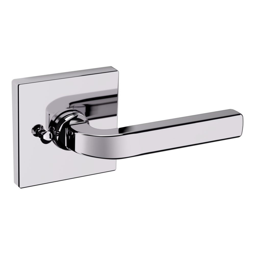 Baldwin 5190 Transitional Straight Lever Set with R017 Rose Polished Chrome / Privacy / Reversible
