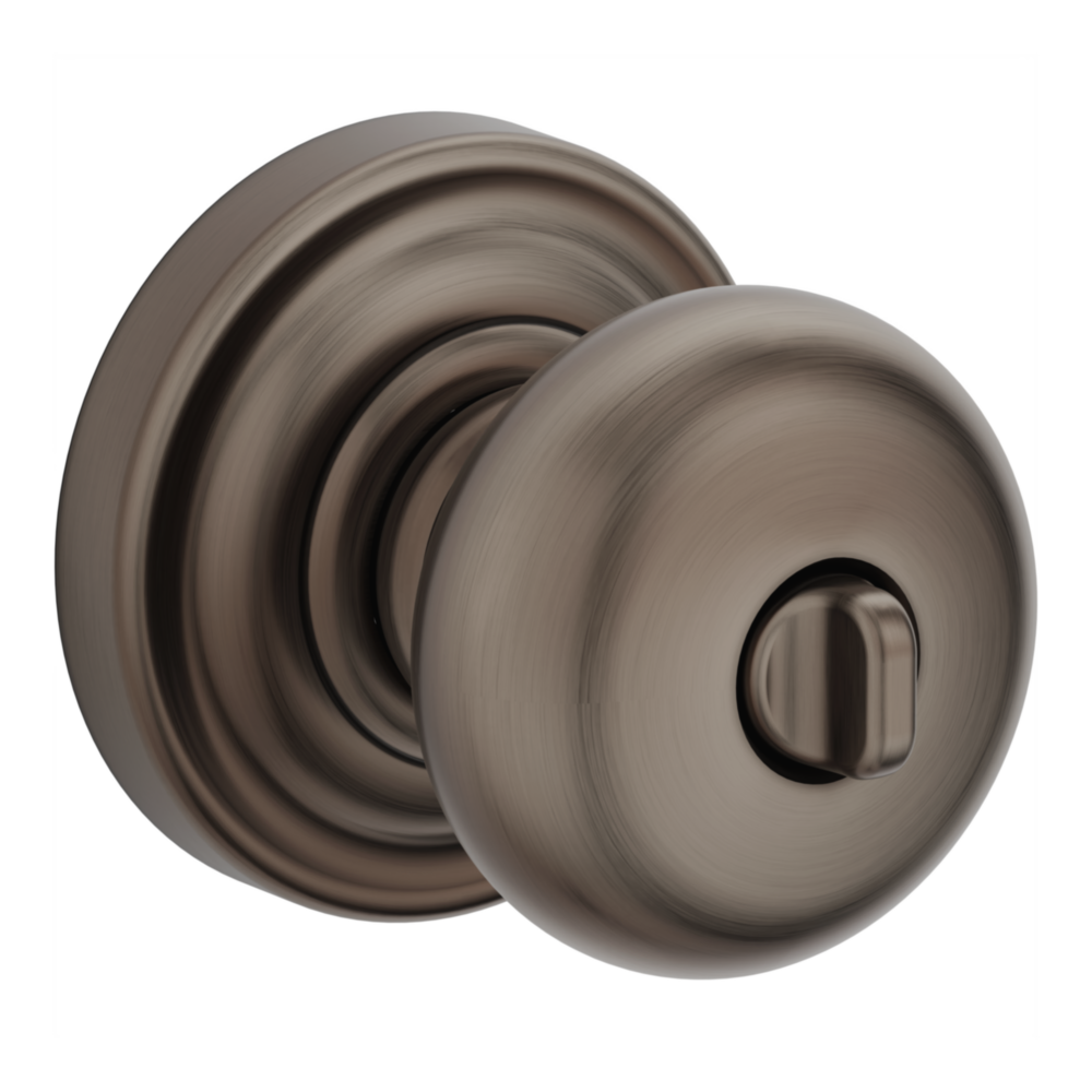 Baldwin Keyed Classic Knob Set with Classic Rose Lifetime (PVD) Graphite Nickel / Entry / Reversible