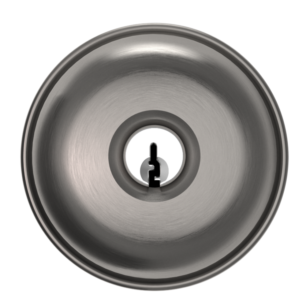 Baldwin Keyed Classic Knob Set with Classic Rose Lifetime (PVD) Graphite Nickel / Entry / Reversible