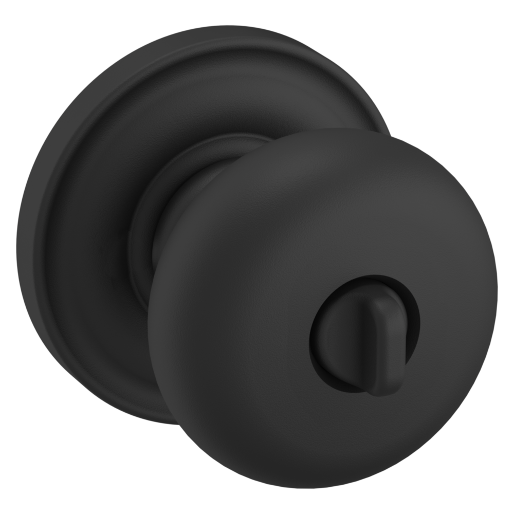 Baldwin Keyed Classic Knob Set with Classic Rose Satin Black / Entry / Reversible
