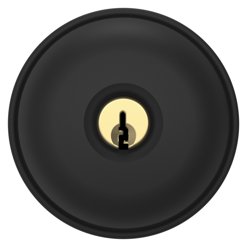 Baldwin Keyed Classic Knob Set with Classic Rose Satin Black / Entry / Reversible