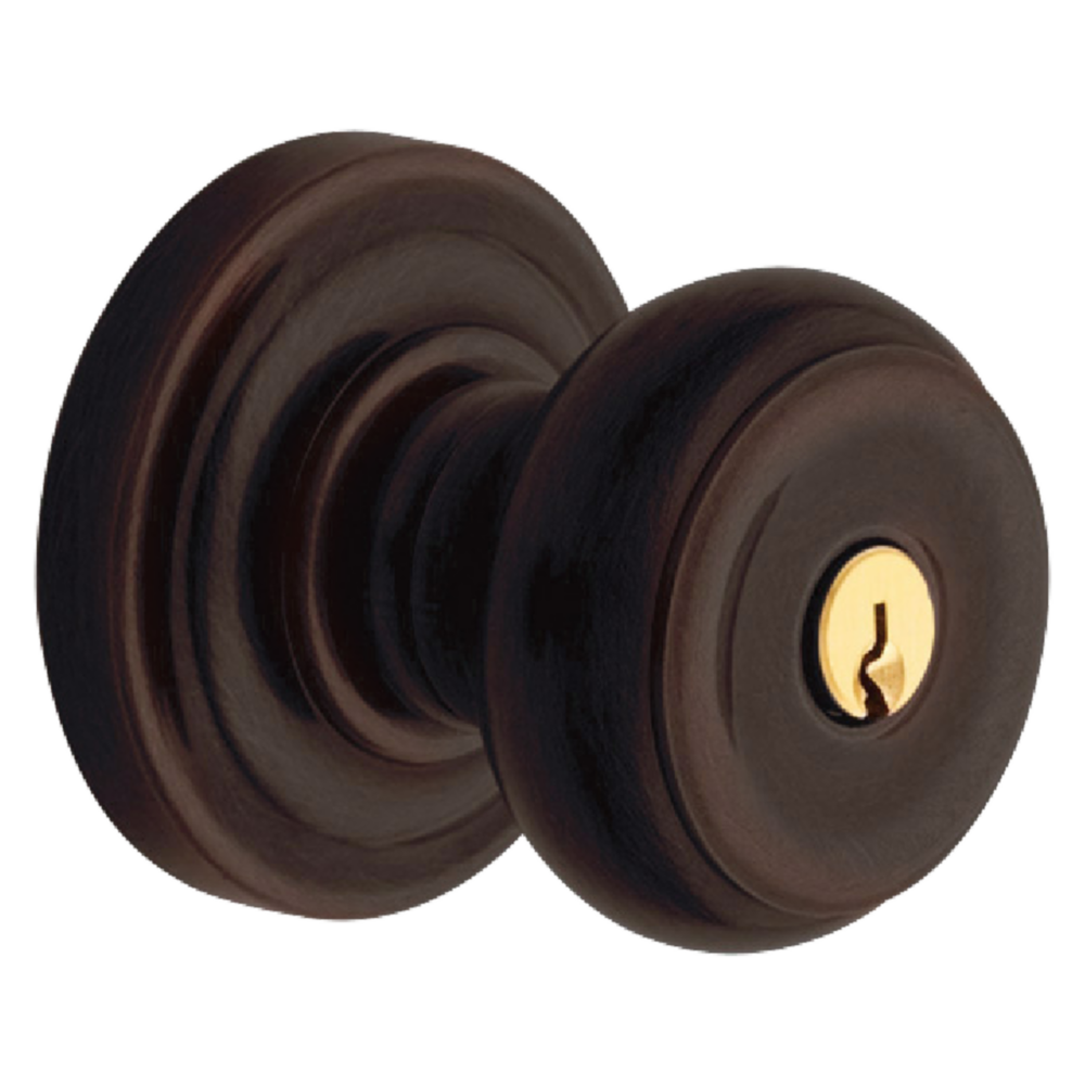 Baldwin Keyed Colonial Knob Set with Classic Rose Venetian Bronze / Entry / Reversible