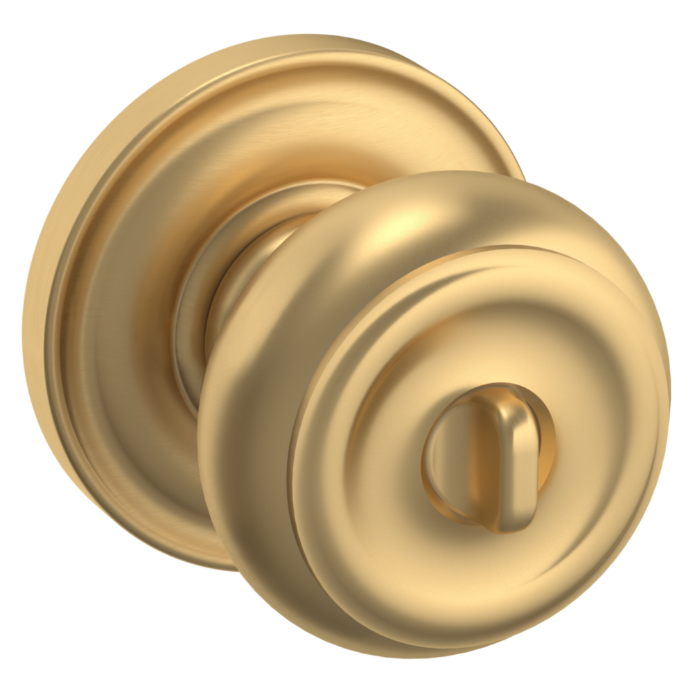 Baldwin Keyed Colonial Knob Set with Classic Rose Vintage Brass / Entry / Reversible