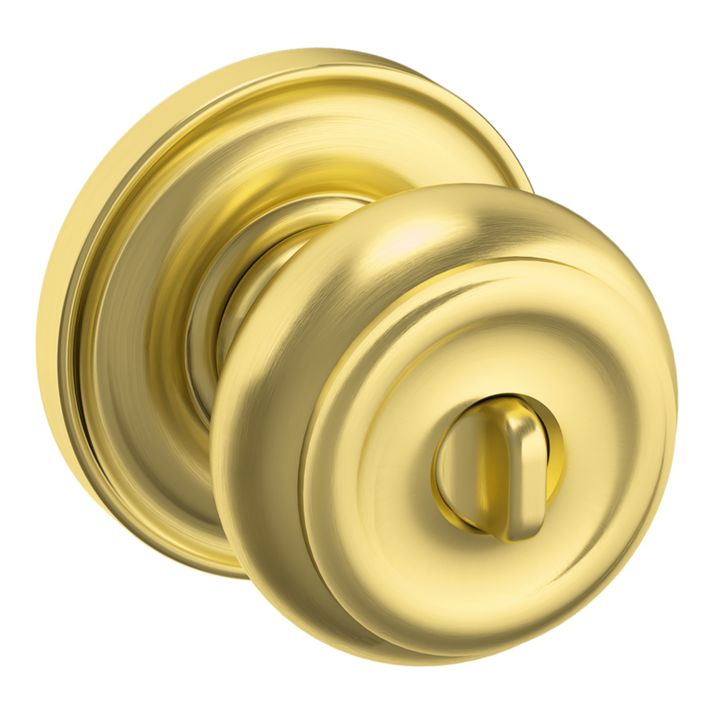 Baldwin Keyed Colonial Knob Set with Classic Rose Lifetime (PVD) Satin Brass / Entry / Reversible