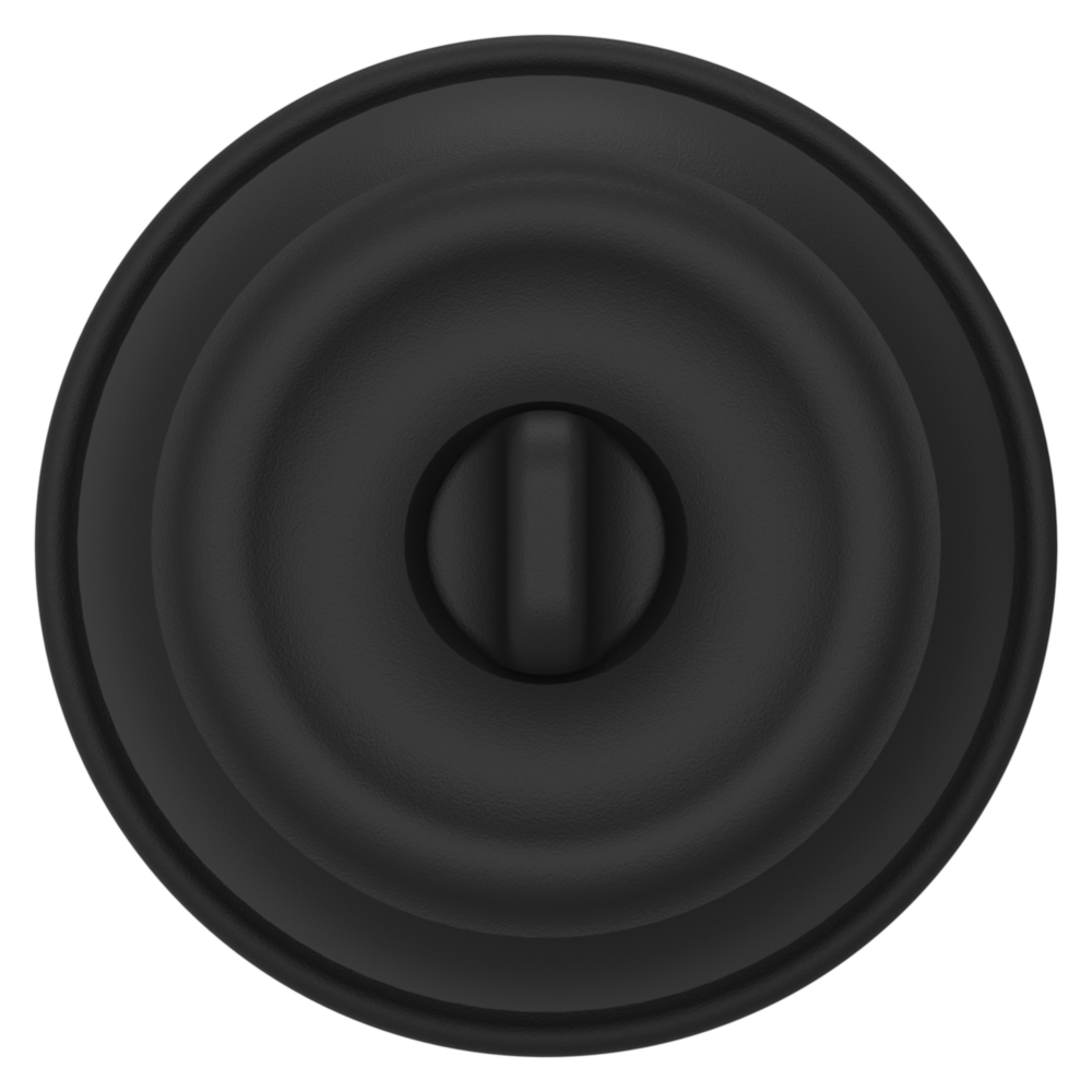 Baldwin Keyed Colonial Knob Set with Classic Rose Satin Black / Entry / Reversible