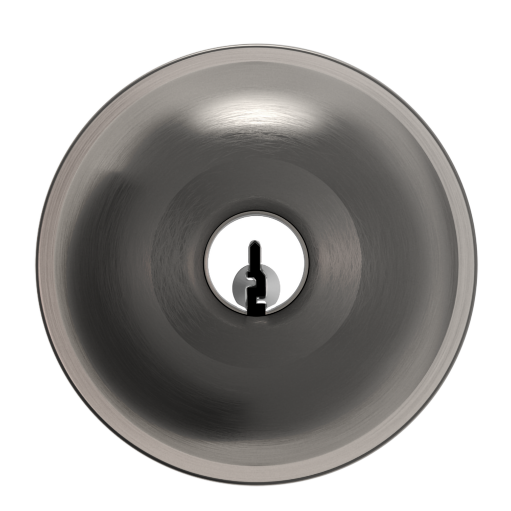 Baldwin Keyed Contemporary Knob Set with Rose Lifetime (PVD) Graphite Nickel / Entry / Reversible