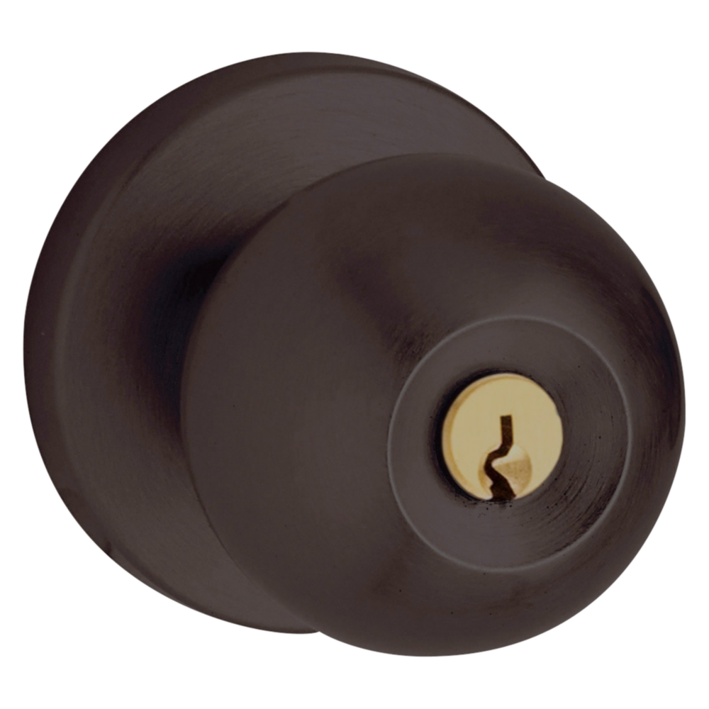 Baldwin Keyed Contemporary Knob Set with Rose Oil-Rubbed Bronze / Entry / Reversible