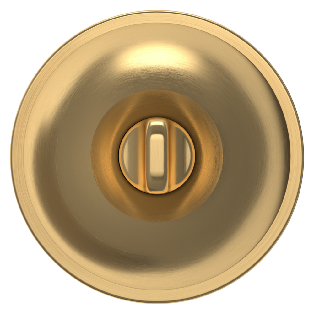 Baldwin Keyed Contemporary Knob Set with Rose Lifetime (PVD) Satin Brass / Entry / Reversible