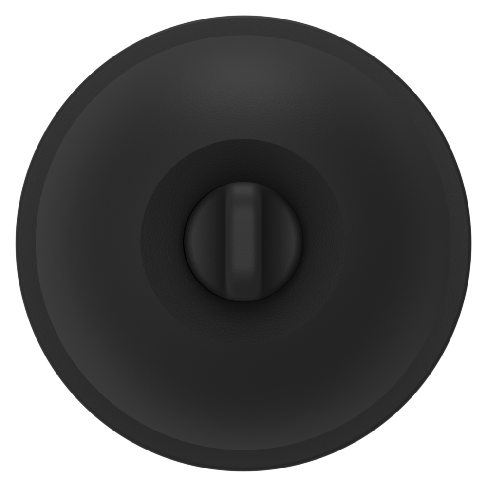 Baldwin Keyed Contemporary Knob Set with Rose Satin Black / Entry / Reversible