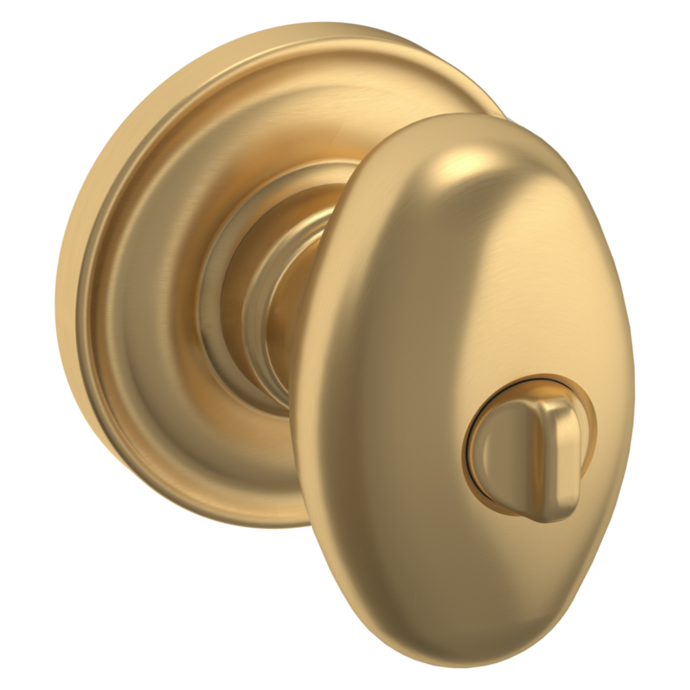 Baldwin Keyed Egg Knob Set with Classic Rose Vintage Brass / Entry / Reversible