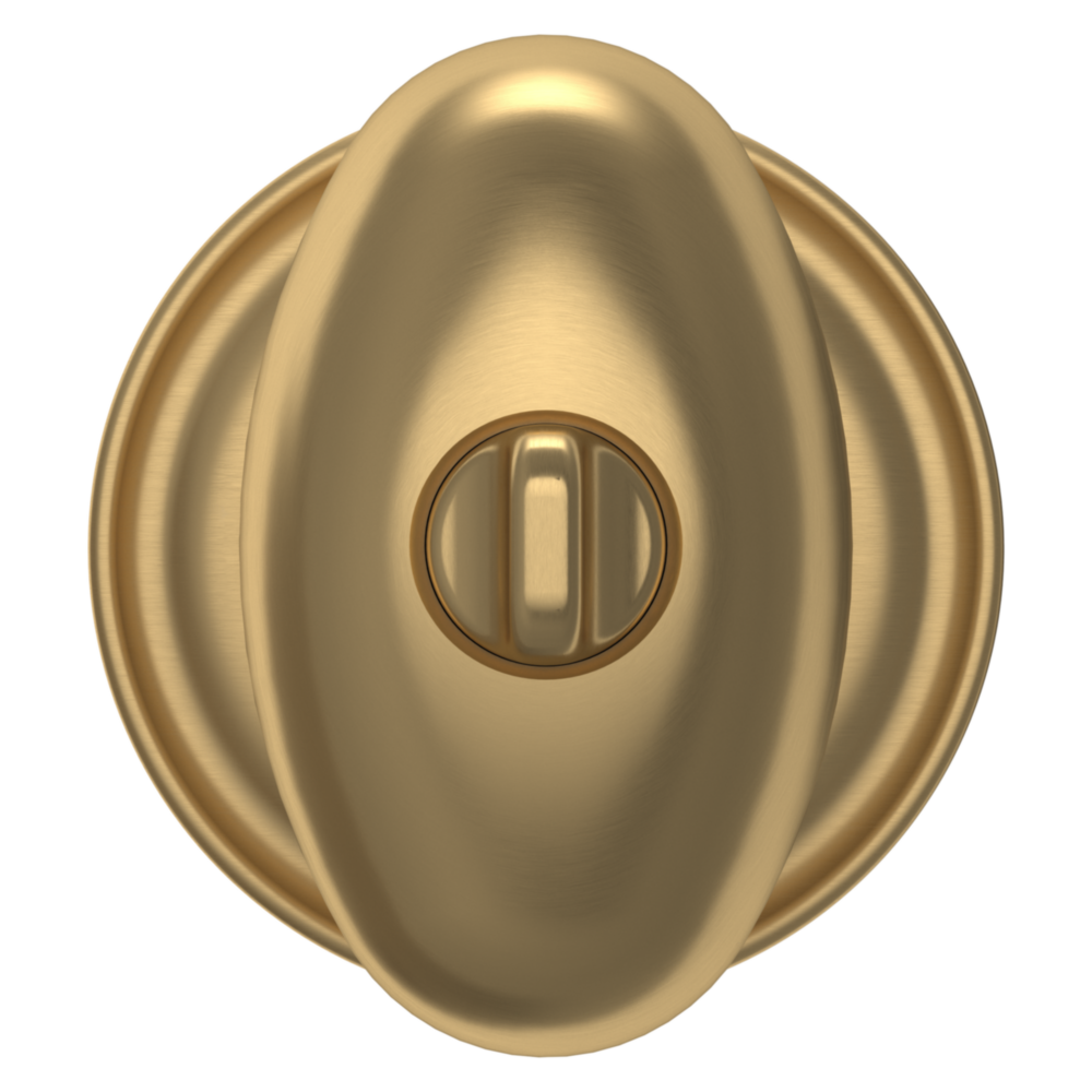 Baldwin Keyed Egg Knob Set with Classic Rose Lifetime (PVD) Satin Brass / Entry / Reversible