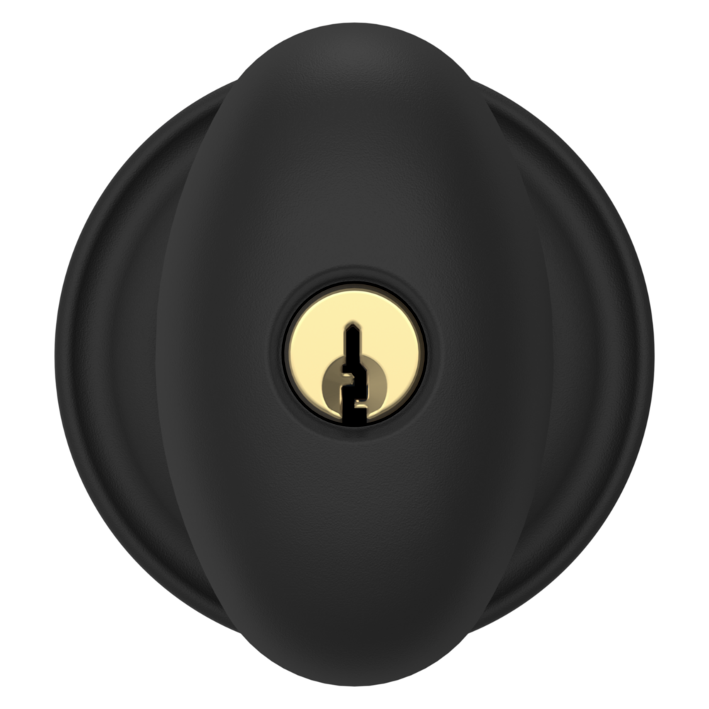 Baldwin Keyed Egg Knob Set with Classic Rose Satin Black / Entry / Reversible