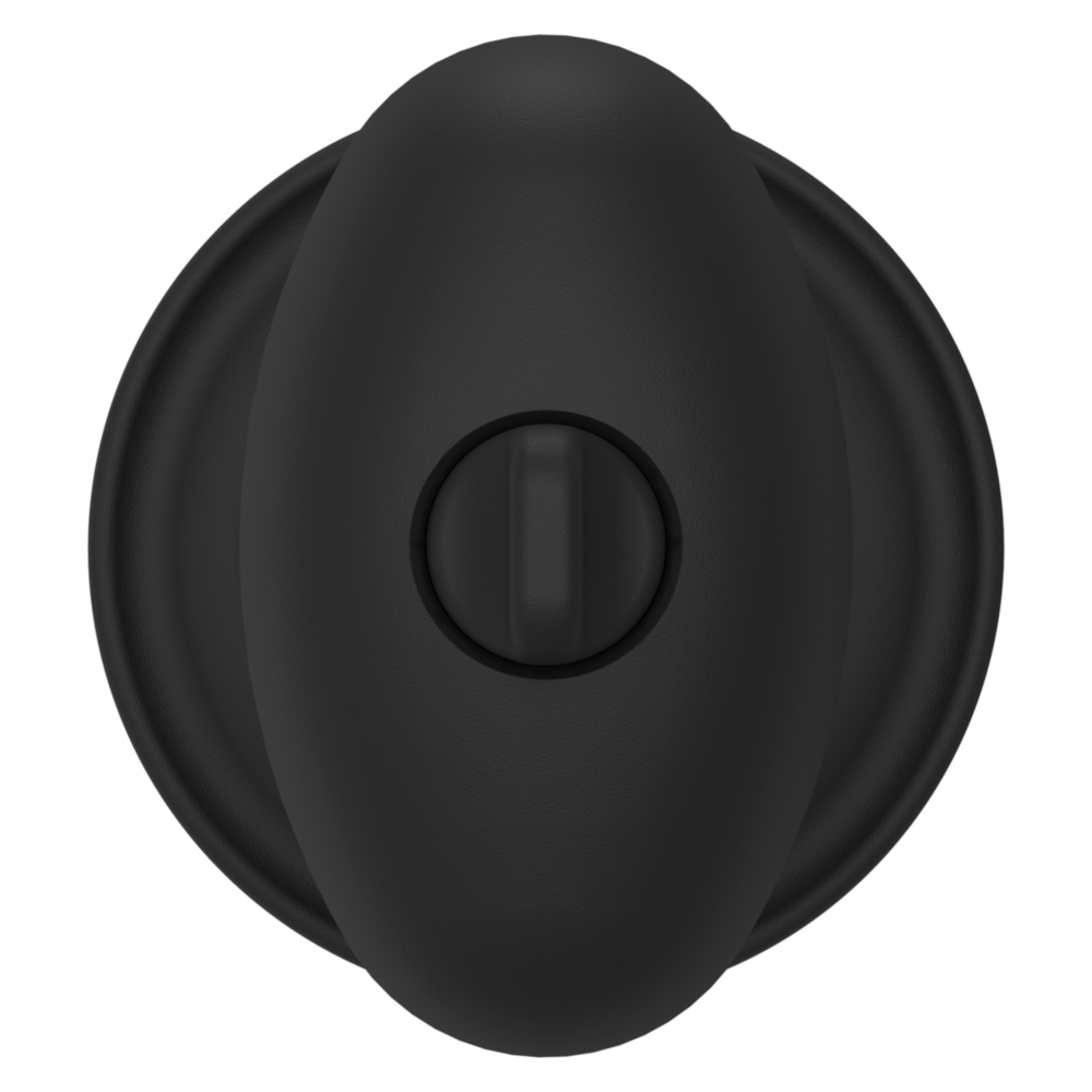 Baldwin Keyed Egg Knob Set with Classic Rose Satin Black / Entry / Reversible