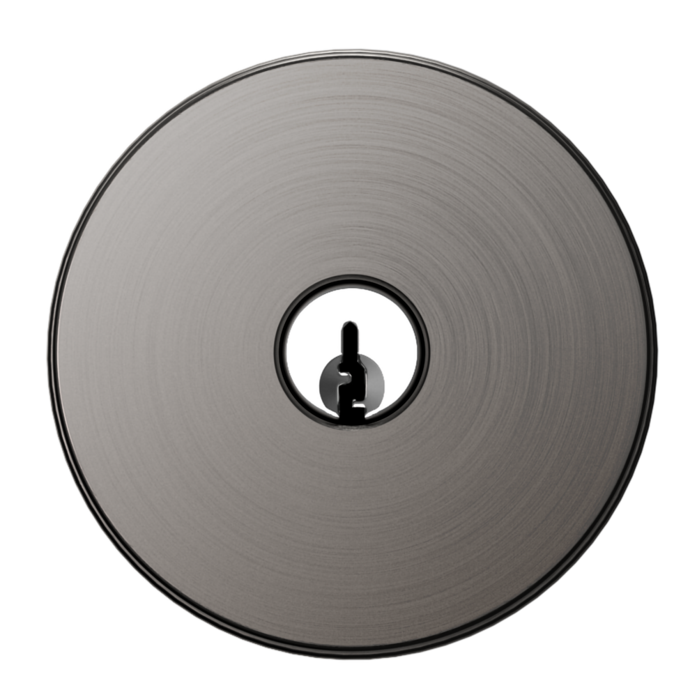 Baldwin Keyed Contemporary Knob Set with Round Rose Lifetime (PVD) Graphite Nickel / Entry / Reversible