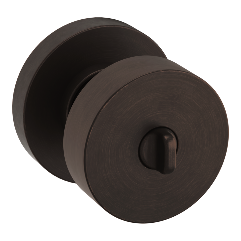 Baldwin Keyed Contemporary Knob Set with Round Rose Venetian Bronze / Entry / Reversible