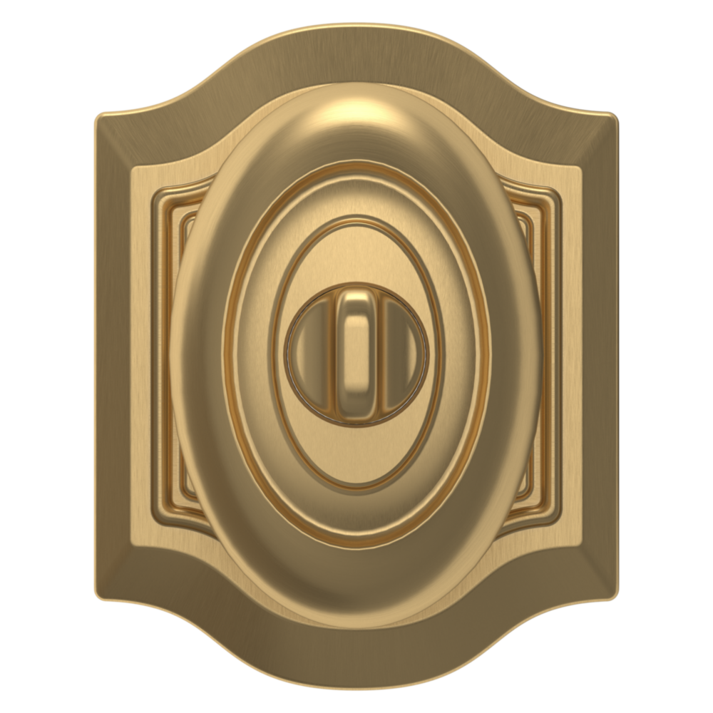 Baldwin Keyed Bethpage Knob Set with Bethpage Rose Vintage Brass / Entry / Reversible