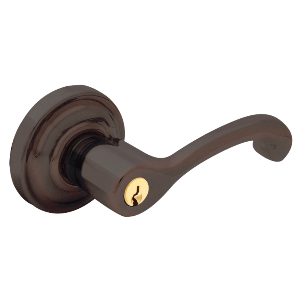 Baldwin Keyed Classic Lever Set with Classic Rose Venetian Bronze / Entry / Reversible