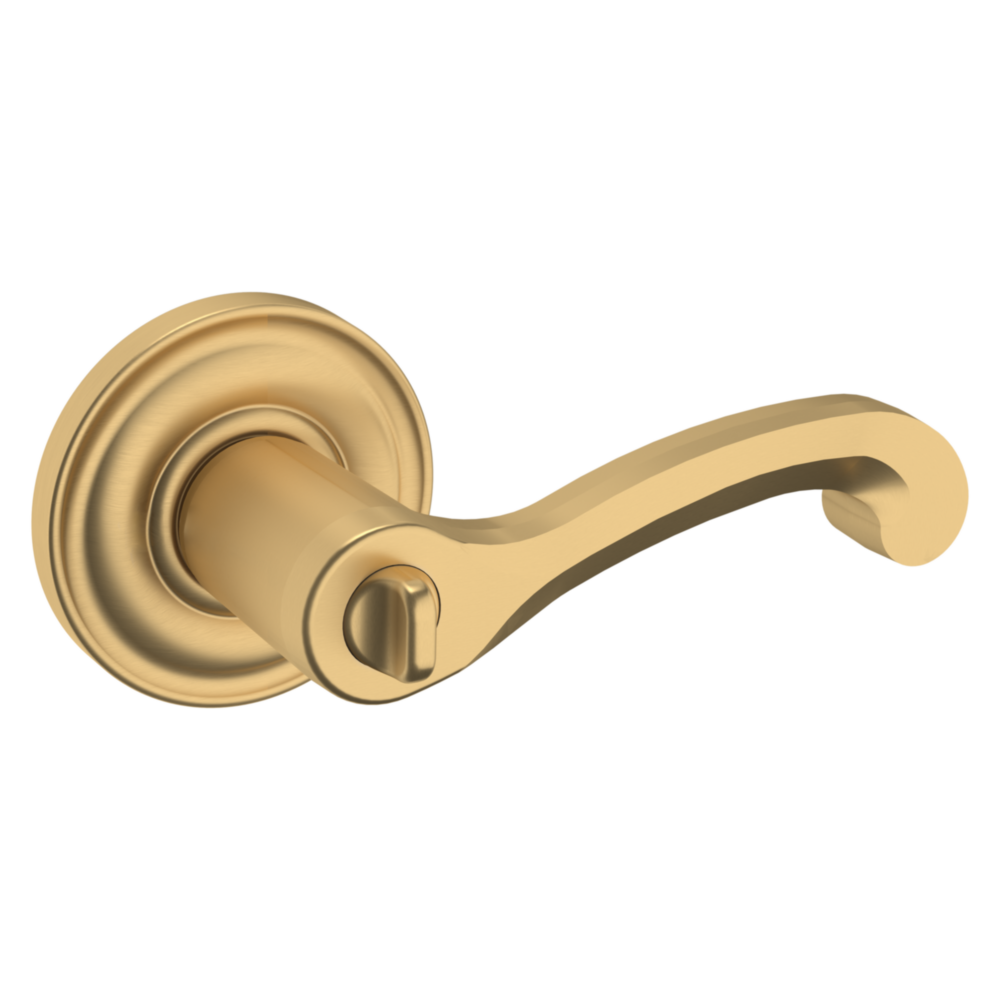 Baldwin Keyed Classic Lever Set with Classic Rose Vintage Brass / Entry / Reversible