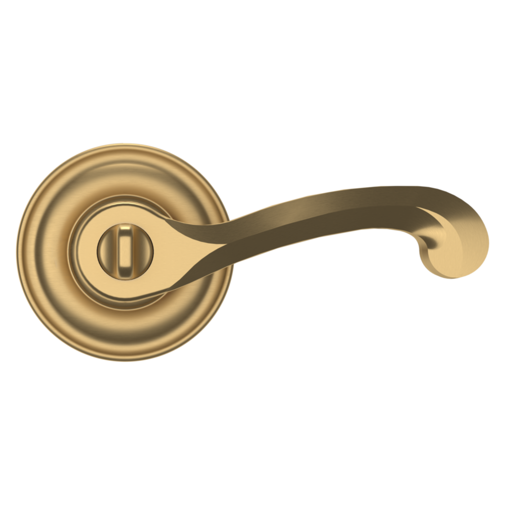 Baldwin Keyed Classic Lever Set with Classic Rose Vintage Brass / Entry / Reversible