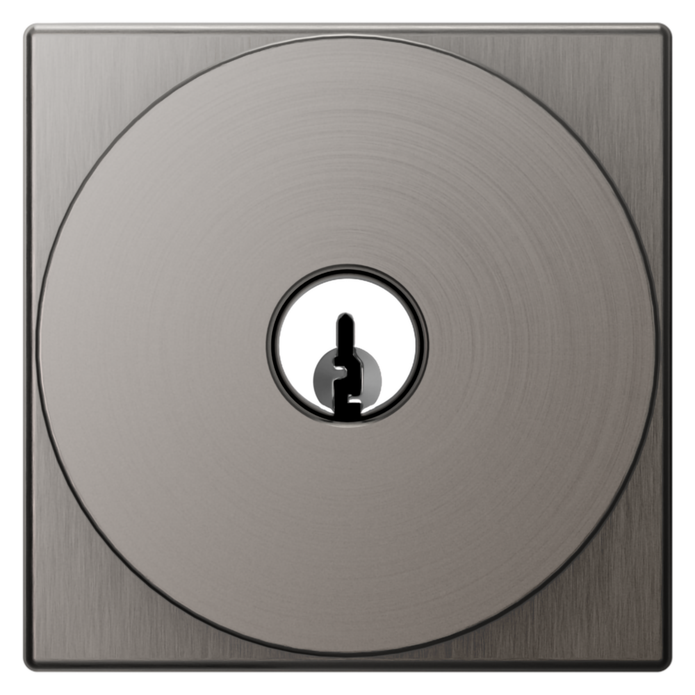 Baldwin Keyed Contemporary Knob Set with Square Rose Lifetime (PVD) Graphite Nickel / Entry / Reversible