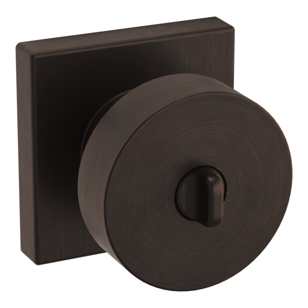Baldwin Keyed Contemporary Knob Set with Square Rose Venetian Bronze / Entry / Reversible