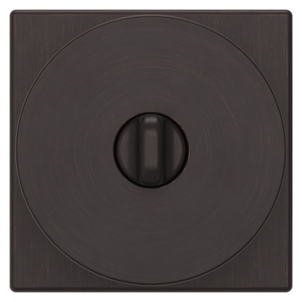 Baldwin Keyed Contemporary Knob Set with Square Rose Venetian Bronze / Entry / Reversible