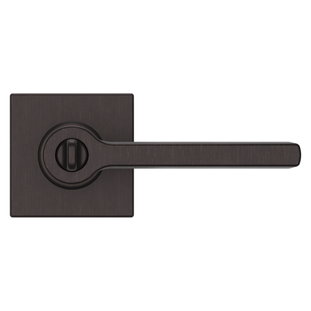 Baldwin Keyed Square Lever Set with Square Rose Venetian Bronze / Entry / Reversible