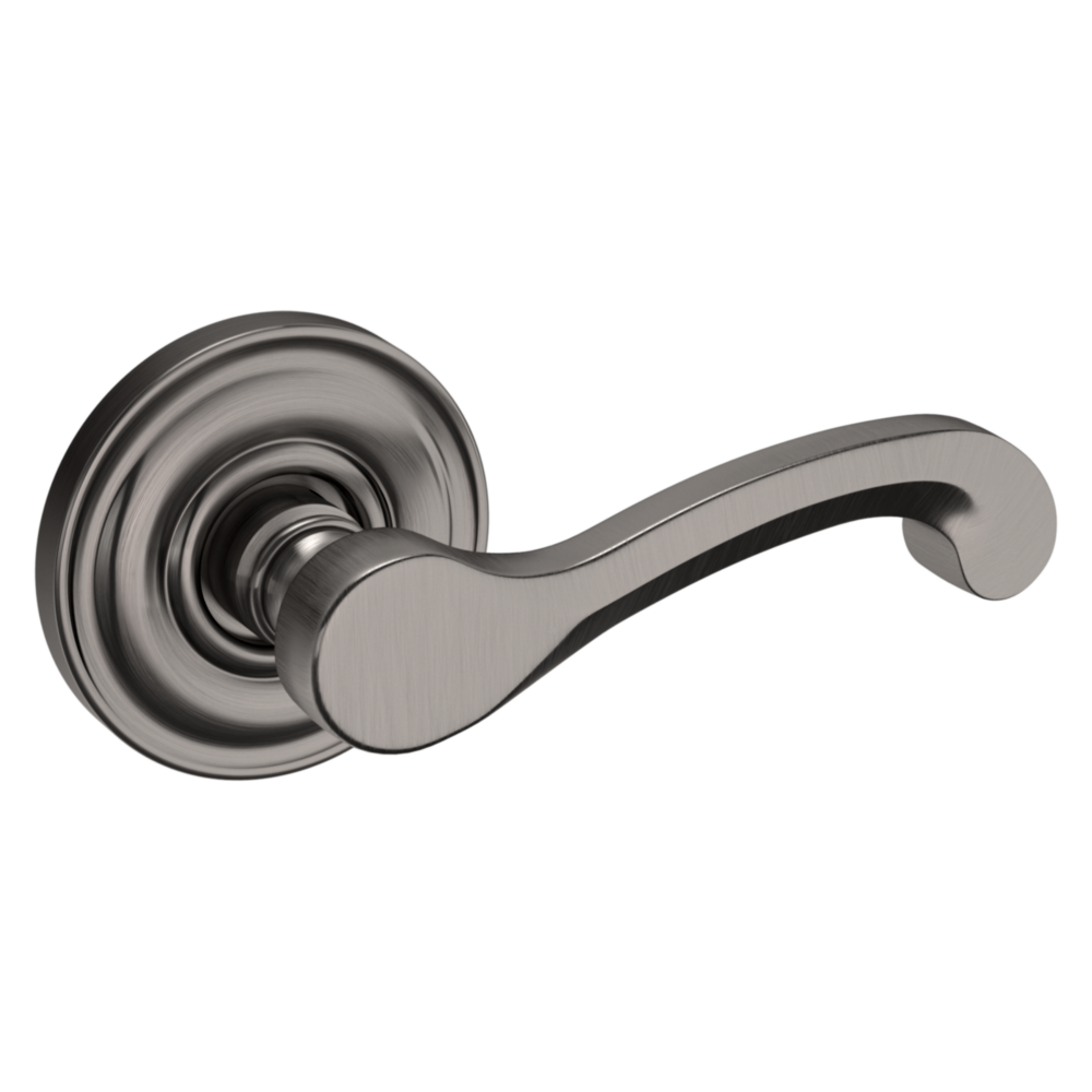 Baldwin 5445 Classic Lever Set with 5048 Rose Lifetime (PVD) Graphite Nickel / Passage / Reversible