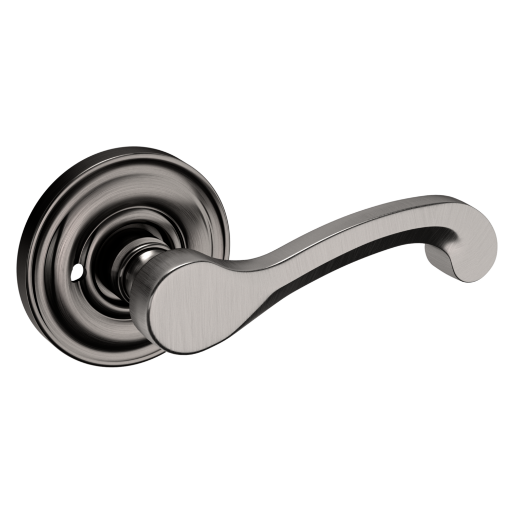 Baldwin 5445 Classic Lever Set with 5048 Rose Lifetime (PVD) Graphite Nickel / Privacy / Reversible