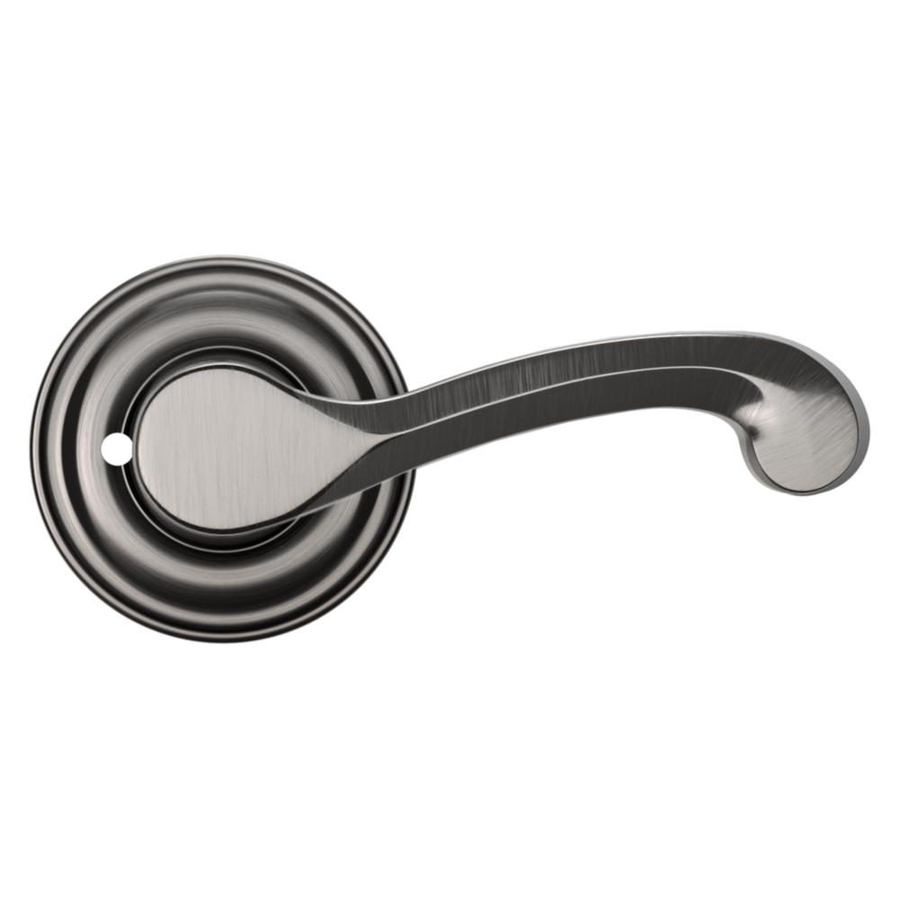 Baldwin 5445 Classic Lever Set with 5048 Rose Lifetime (PVD) Graphite Nickel / Privacy / Reversible