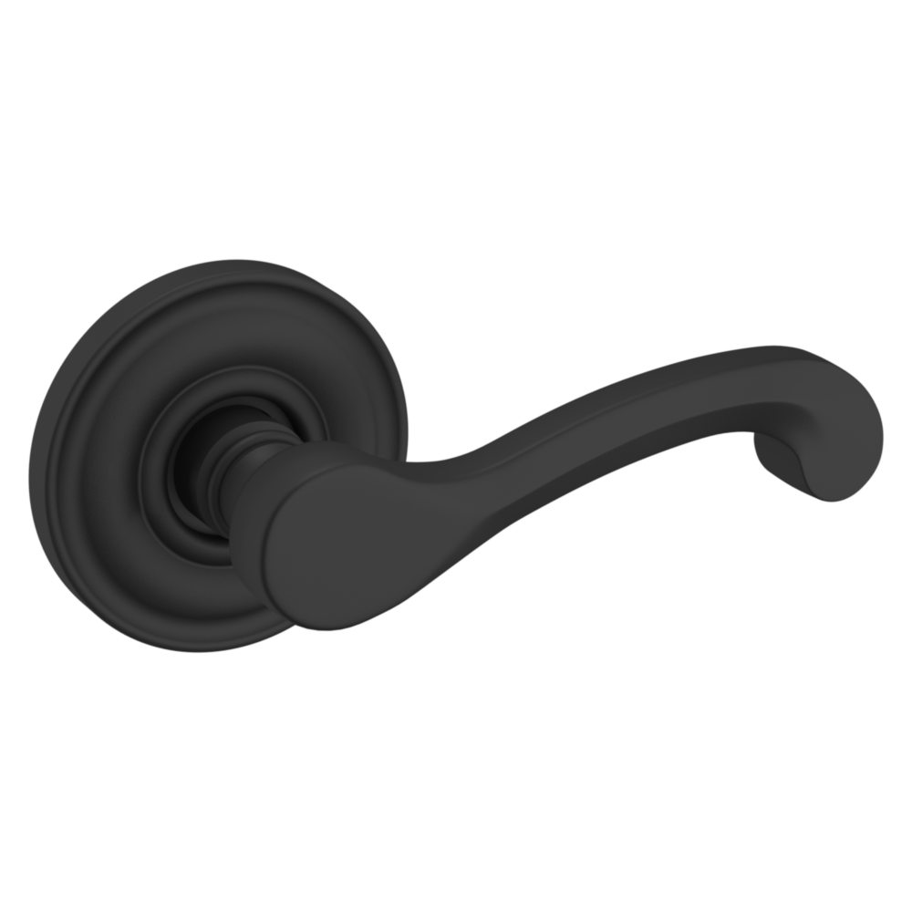 Baldwin 5445 Classic Lever Set with 5048 Rose Satin Black / Passage / Reversible