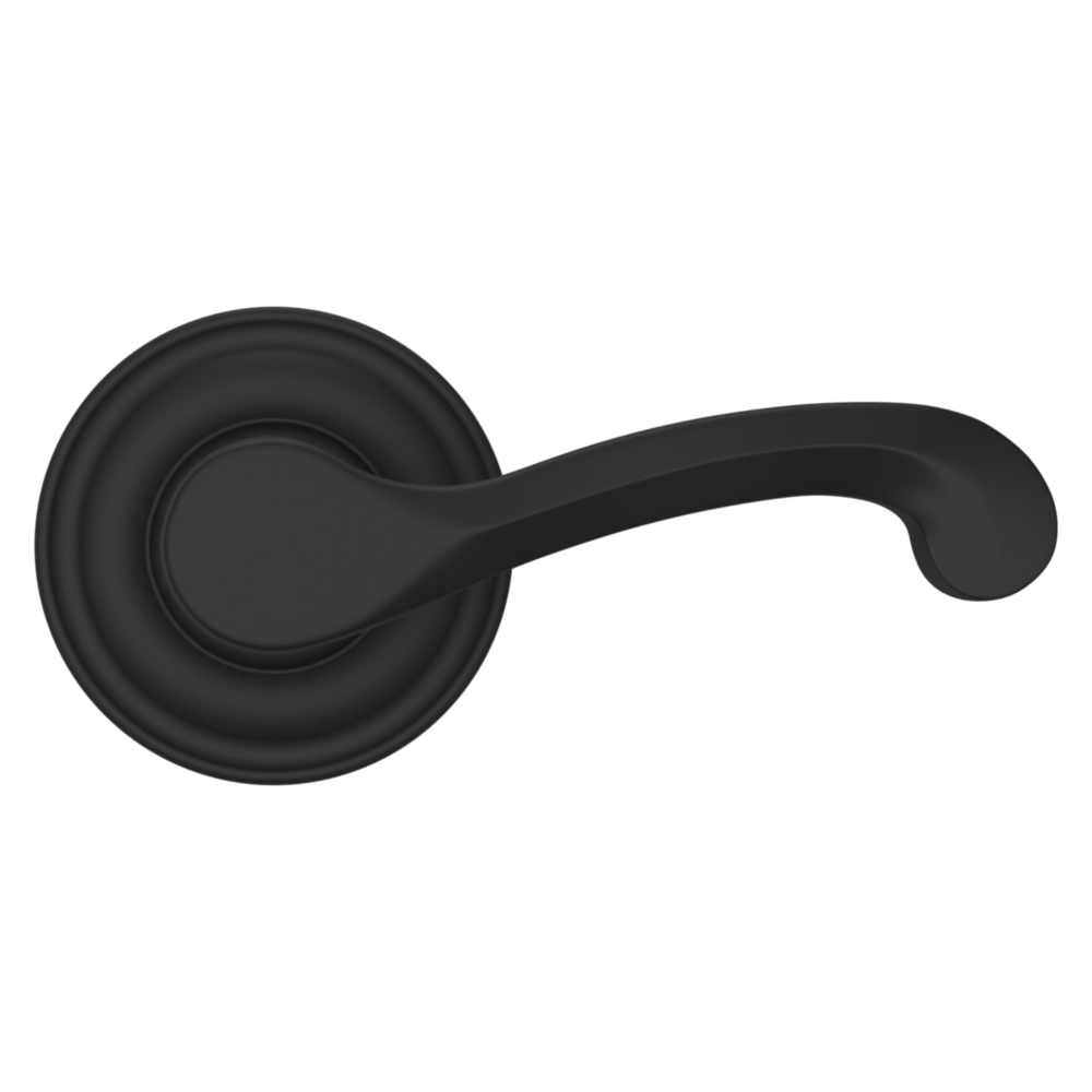 Baldwin 5445 Classic Lever Set with 5048 Rose Satin Black / Passage / Reversible