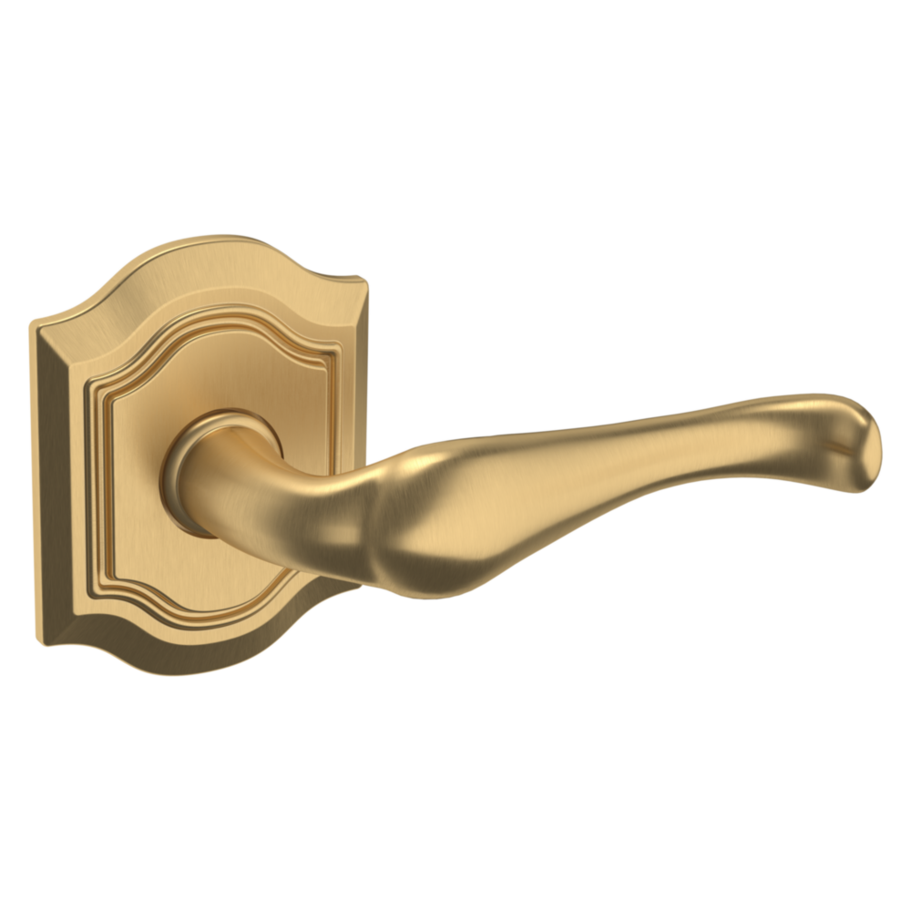 Baldwin 5447 Bethpage Lever Set with R027 Rose Vintage Brass / Passage / Reversible