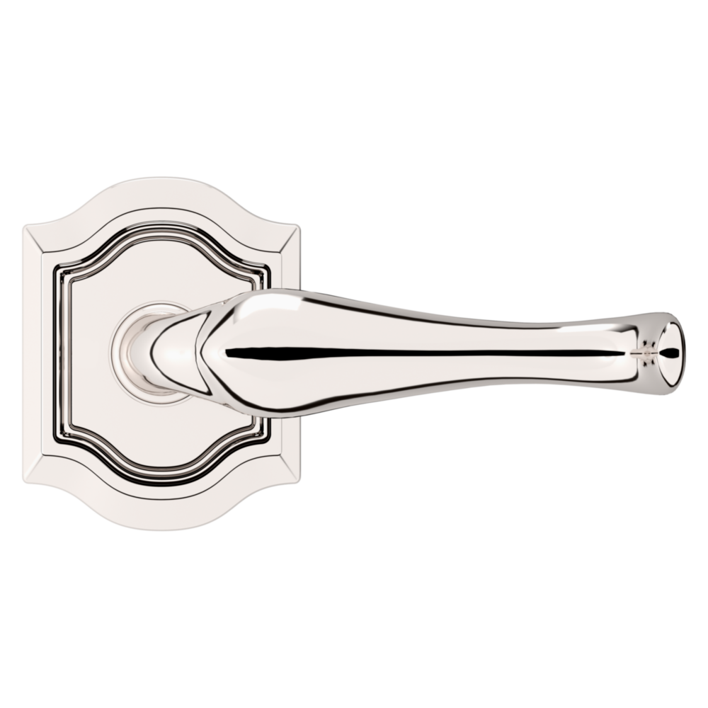 Baldwin 5447 Bethpage Lever Set with R027 Rose Lifetime (PVD) Polished Nickel / Passage / Reversible
