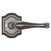 Baldwin 5447 Bethpage Lever Set with R027 Rose   Lifetime (PVD) Graphite Nickel / Privacy / Reversible