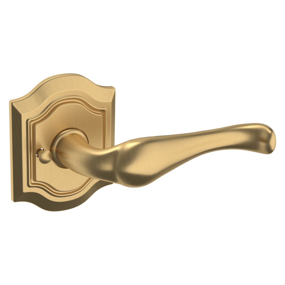 Baldwin 5447 Bethpage Lever Set with R027 Rose Vintage Brass / Privacy / Reversible