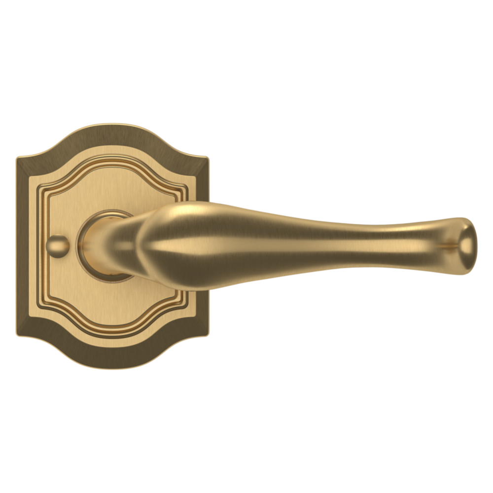 Baldwin 5447 Bethpage Lever Set with R027 Rose Vintage Brass / Privacy / Reversible