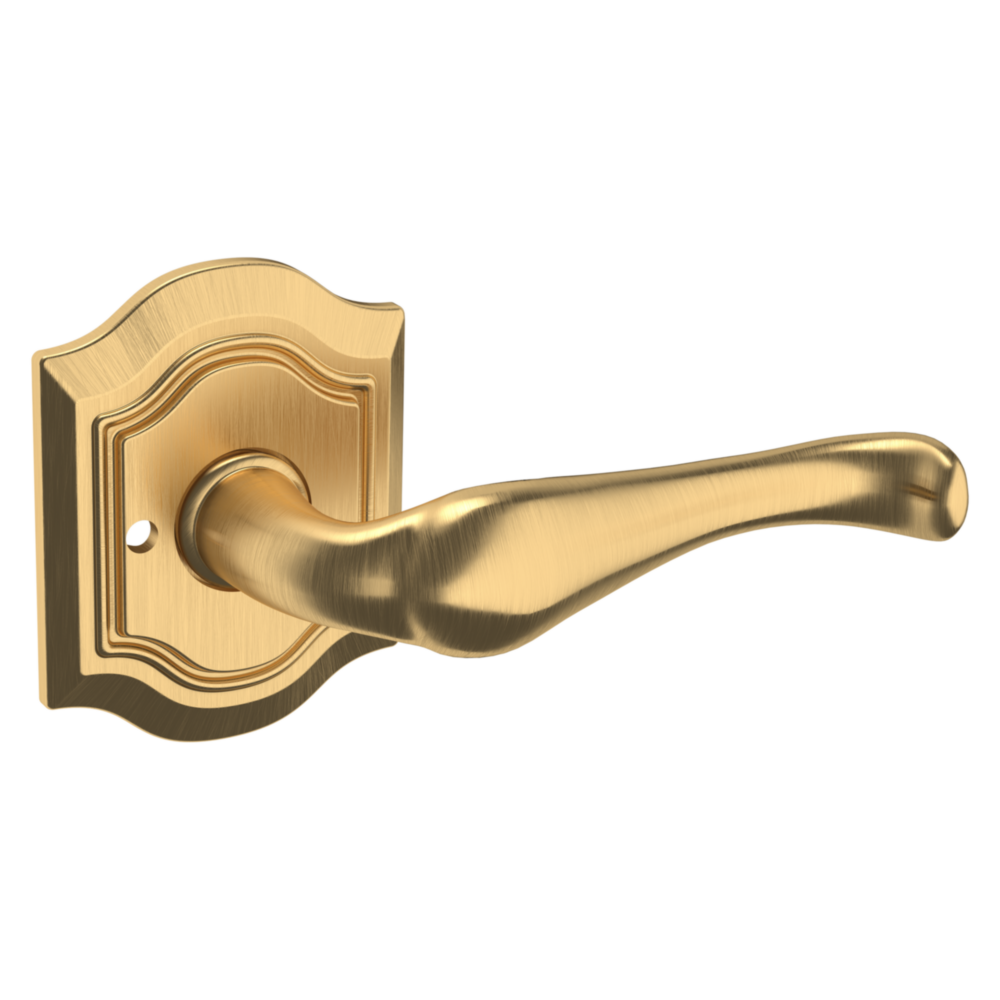 Baldwin 5447 Bethpage Lever Set with R027 Rose Lifetime (PVD) Satin Brass / Privacy / Reversible