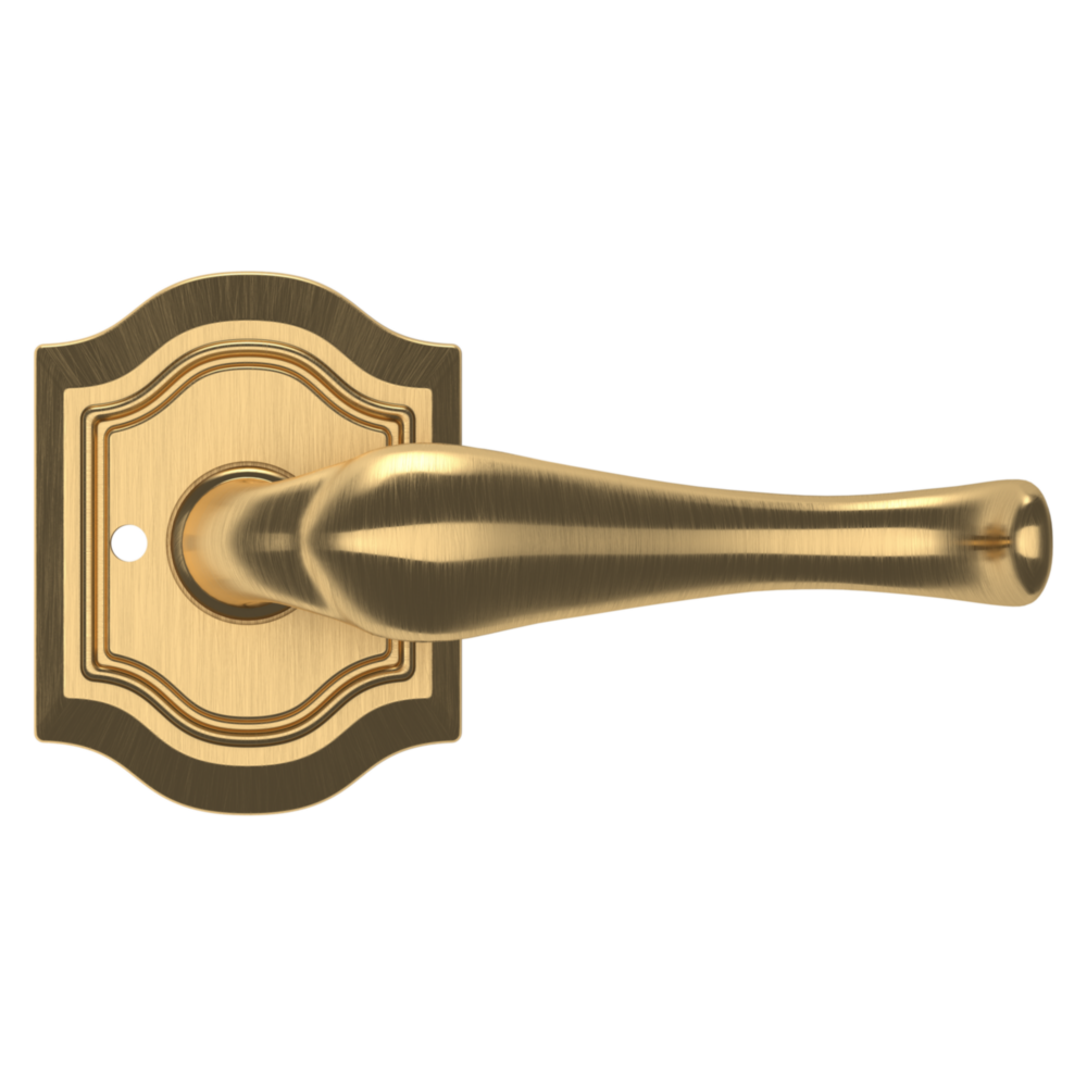 Baldwin 5447 Bethpage Lever Set with R027 Rose Lifetime (PVD) Satin Brass / Privacy / Reversible