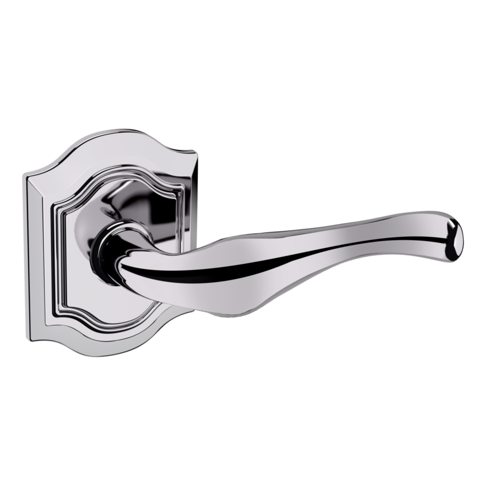 Baldwin 5447 Bethpage Lever Set with R027 Rose Polished Chrome / Full Dummy / Reversible