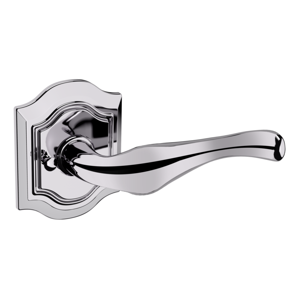 Baldwin 5447 Bethpage Lever Set with R027 Rose Polished Chrome / Privacy / Reversible