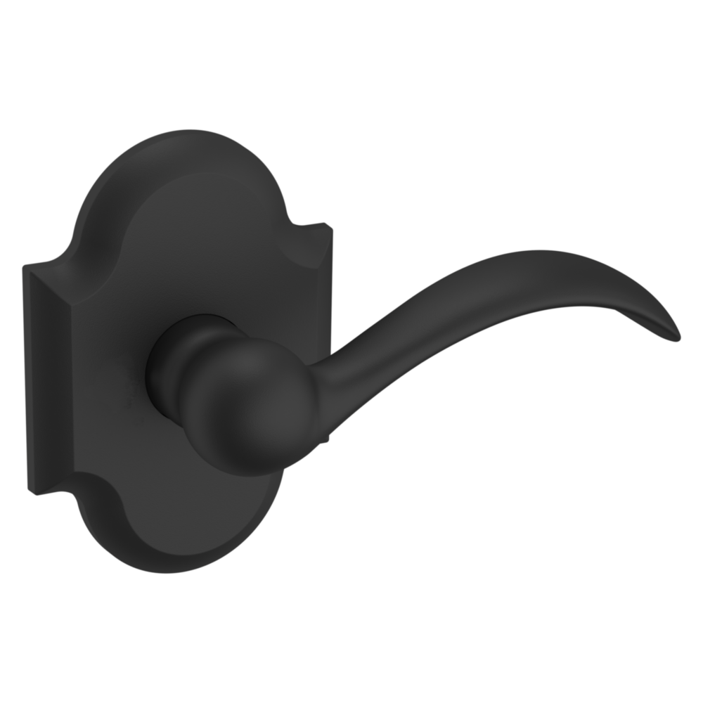 Baldwin 5452 Beavertail Lever Set with R030 Rose Satin Black / Passage / Reversible
