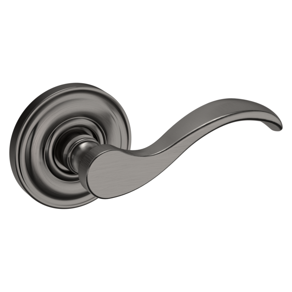 Baldwin 5455 Wave Lever Set with 5048 Rose Lifetime (PVD) Graphite Nickel / Passage / Reversible