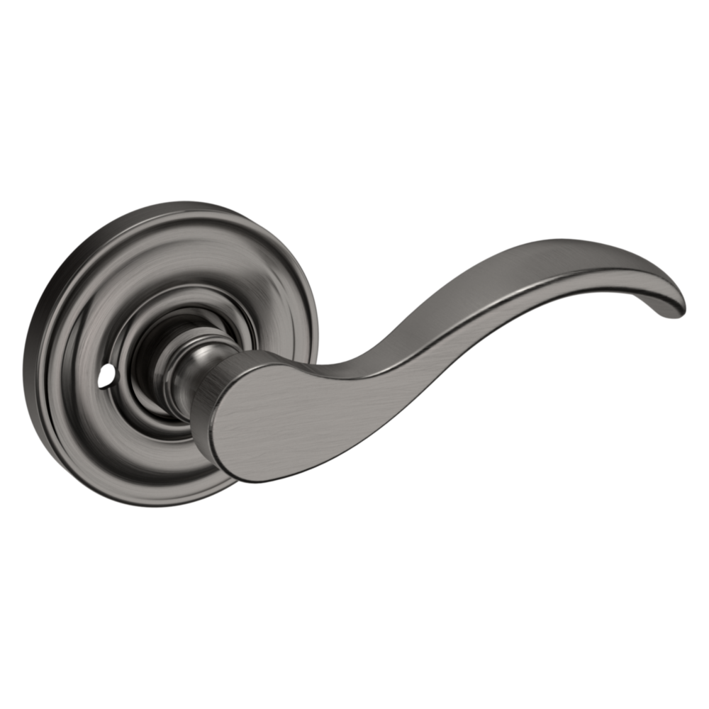 Baldwin 5455 Wave Lever Set with 5048 Rose Lifetime (PVD) Graphite Nickel / Privacy / Reversible