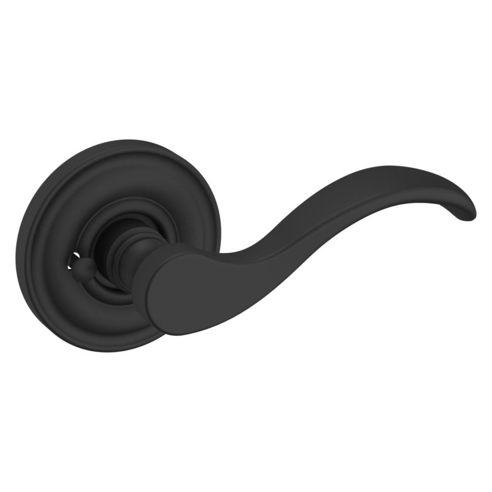 Baldwin 5455 Wave Lever Set with 5048 Rose Satin Black / Privacy / Reversible