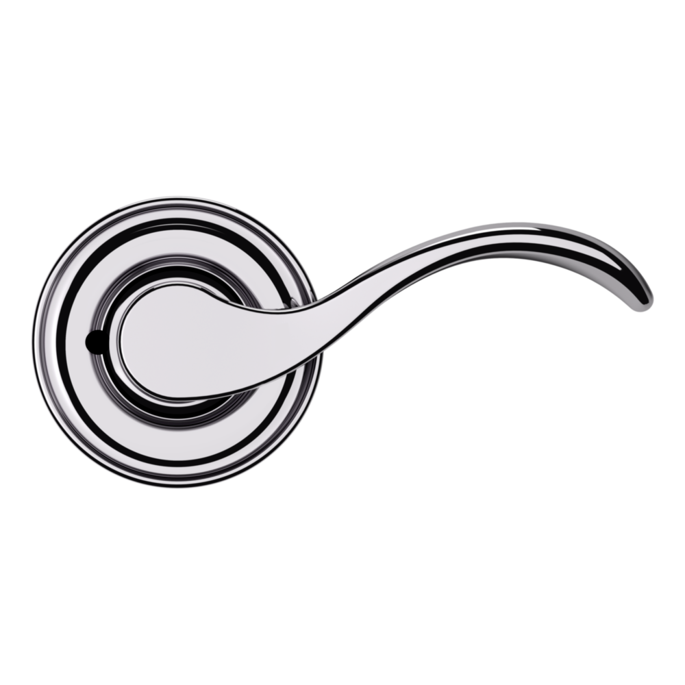 Baldwin 5455 Wave Lever Set with 5048 Rose Polished Chrome / Privacy / Reversible